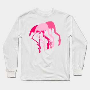 Funny Flamingo Ballerinas Wearing Pointe Toe Shoes Long Sleeve T-Shirt